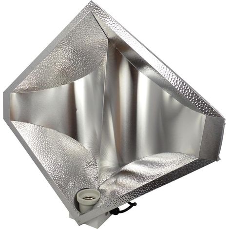 Réflecteur Ouvert Diamant - 1 Unité - Aluminium Martelé et Miroir - Diffusion Lumineuse Homogène - Culture Intérieure HPS MH - Compatible 250W à 600W (1/2)