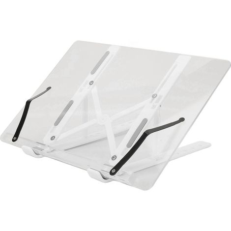 Chevalet pliable en acrylique pour livres, support ajustable multifonction avec pinces à pages, idéal pour les seniors, blanc. (1/5)
