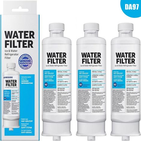 Set mit 3 Ersatz-Kühlschrankwasserfiltern DA97-17376B DA97-08006C HAF-QIN HAF-QIN/EXP für Samsung Mehrtür-Kühlschränke (1/5)