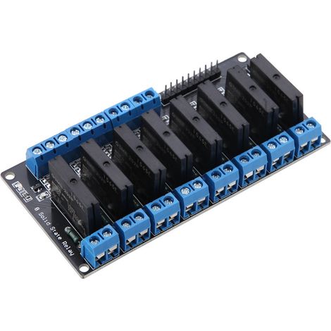 Module relais statique 5 V à 8 canaux avec fusible, déclenchement haut 2 A