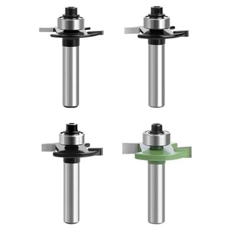 Fraises à défoncer, fraise à rainurer à disque, fraise à défoncer, tige de 8 mm, 4 pièces, 2 mm, 3 mm, 4 mm, 5 mm avec roulements à billes, outils pour le travail du bois, fraises à ras pour la coupe (1/5)