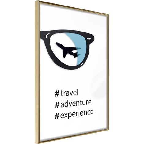 Affiche Murale Encadrée "Life Goals" 30 x 42 cm Or