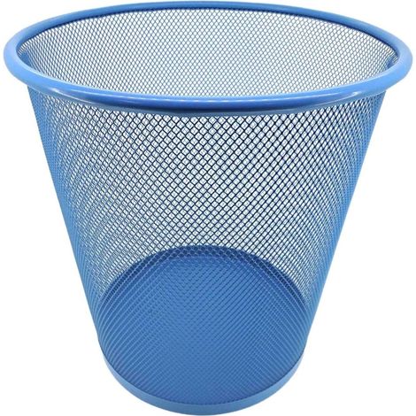 Papelera de rejilla metálica Capacidad de 12 litros - color :Azul - Azul