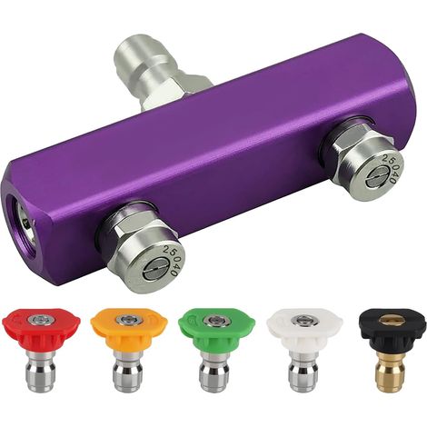 Pressure Washer Nozzle with 1/4" Quick Connector Supplied with 5 Multiple Angle Nozzles Compatible with All Types of High Pressure Cleaning Guns (1/5)