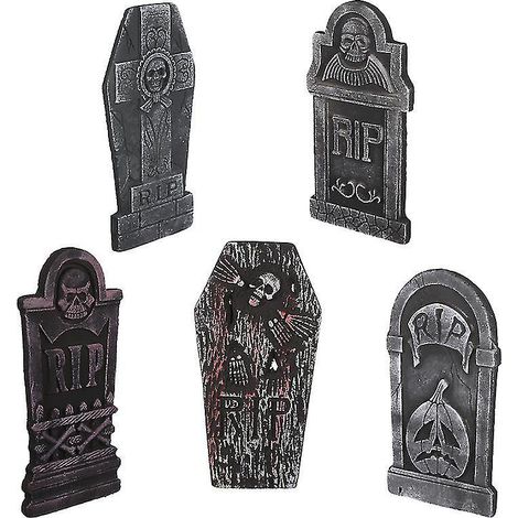 Lot de 5 pierres tombales d'Halloween pour décorations d'Halloween