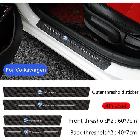 (4 pièces Seuil extérieur) Autocollants de seuil de porte de voiture,bande anti-rayures,protection de coffre pour VW Polo,Golf,Passat,Touran,Bora,Beetle,Jetta,Tiguan (1/3)
