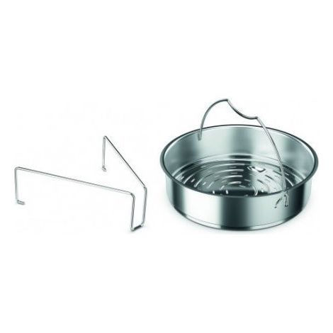Fissler 610-700-00-8000 Cestello Forato con Treppiede 26 cm Acciaio Inox Accessorio per Pentola a Pressione