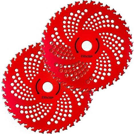 Rotes Freischneidermesser aus Aluminiumlegierung, 9 Zoll / 230 mm, 36 Zähne (mit Hartmetallspitzen) – Messer zum Freischneiden und Beschneiden von Gestrüpp, geeignet für Seiten- und Rückenfreischneide (1/5)