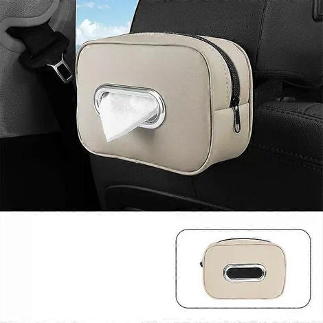 Auto-Taschentuchboxhalter aus Leder für Sonnenblende, Mittelkonsole, Armlehnenhalterung, universell passend, Reiseorganizer, einfache Montage (1/4)
