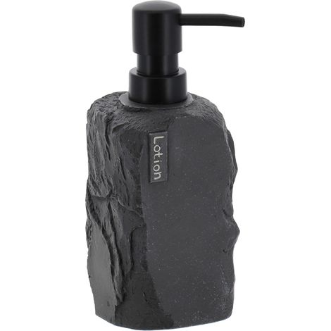 Dispensador de jab贸n Paola, estructura de piedra, negro