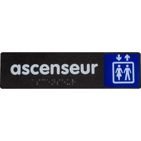 Plaque de porte Ascenseur - Braille - 170x45mm - 4038858