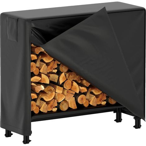 Feuerholzregal für den Außenbereich, 600D wasserdichte Stoffabdeckung, erhöhtes Design, 122 x 34 x 110 cm, Platz für Holzscheite bis zu 28 Zoll, (1/5)