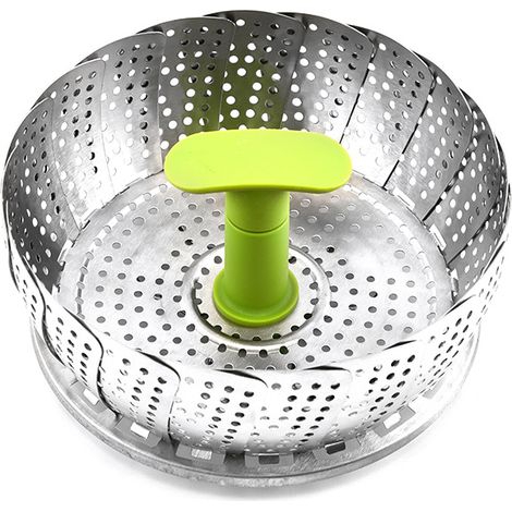 Cesta vaporera plegable de acero inoxidable 430, ajustable para diversas ollas (de 14 cm a 23,5 cm) (1/4)