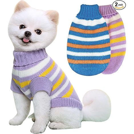Sweater for Small Dogs, Clothes for Small Dogs, Knitted Dog Clothes, High Neck Coat, Warm for Cats Chihuahua (1/5)