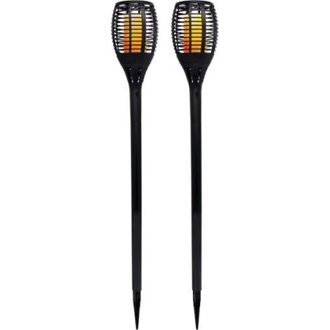 Lot de 2 mini torches solaires Maity Sun - LUMI JARDIN - LED - H 70 cm - Blanc chaud (1/3)