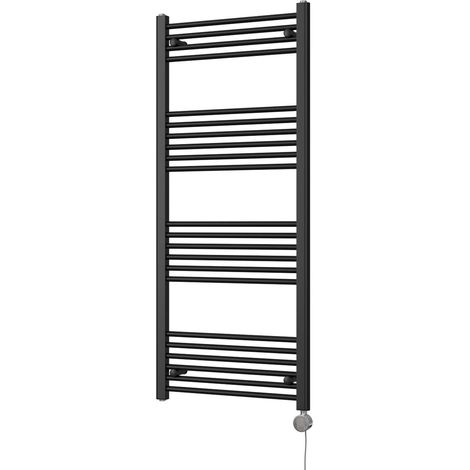 Zennor - Black Electric Towel Rail H1400mm x W600mm Straight 700w Thermostatic (1/3)
