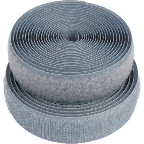 Bande auto-agrippante pour la gestion des câbles - 2 m de large - Gris - 2 cm de large