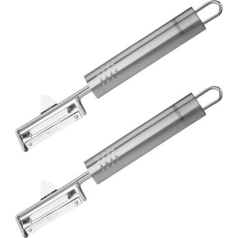 Fackelmann 9909750 - Pelapatate per verdure, pelapatate, pelapatate, in acciaio inox, 19 x 3,5 cm, colore: Argento (1/3)