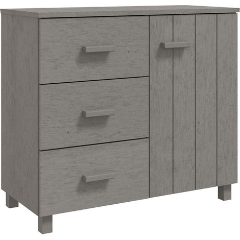 Maison La Vie - Buffet Salon Moderne - Meuble de rangement - Gris clair 90x40x80 cm Bois massif de pin bu4618 (1/5)