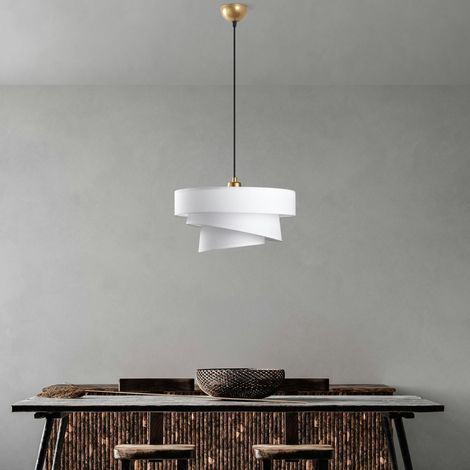 Suspension de chambre design – blanche, effet ruban ZURICH (1/5)