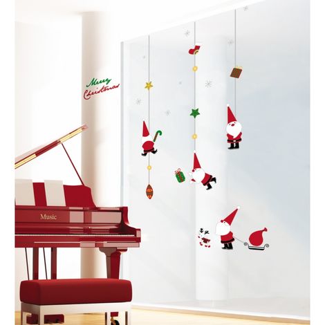 Sickers jouets Pères Noël - Autocollants stickers adhésifs noël - décoration fêtes (1/3)