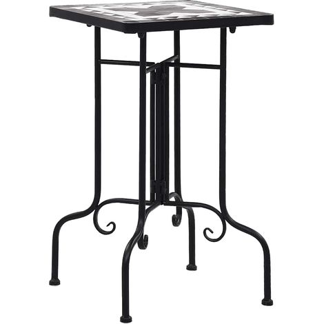 Table d'appoint et bout de canapé mosaïque - Table Café Noir et blanc Céramique BV817712 - BonneVie (1/5)