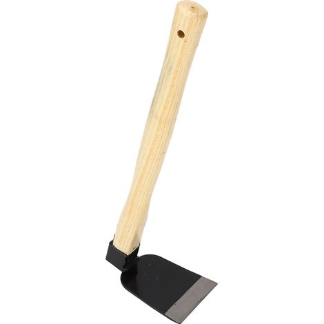 Houe à main ergonomique avec manche en bois, en acier au carbone léger, pour le désherbage du jardin et la maison (1/5)
