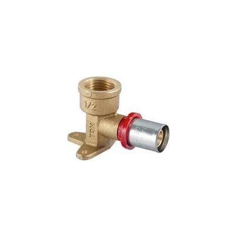 RACCORDO GOMITO FEMMINA A STAFFA A PRESSARE PER MULTISTRATO Misura: 1/2" x 20