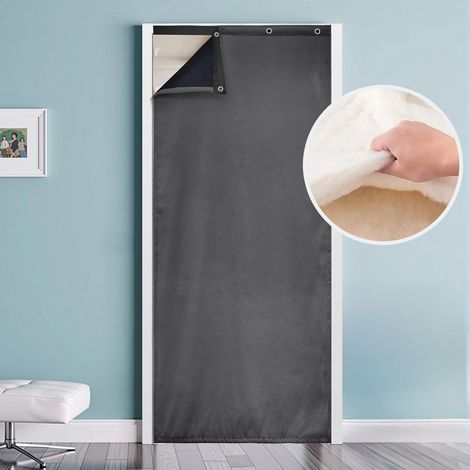 Rideau isolant thermique gris foncé 82×204 cm, protège du froid et de la chaleur pour porte (1/5)