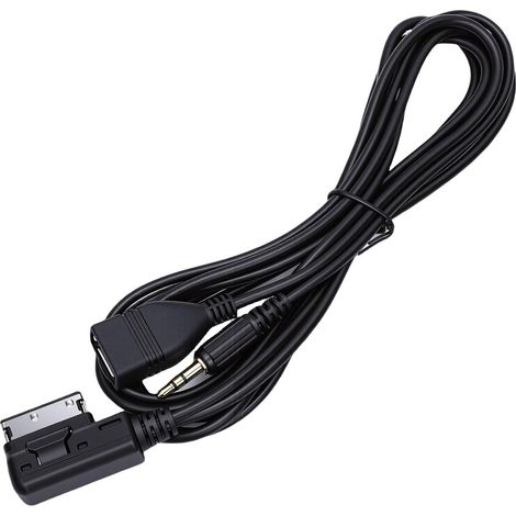 AMI 3.5mm USB Auxiliary Cable for Car Audio Interface, USB Charging Cable for S5 A4L GLI, Durable Black for Clear Sound Transmission and Charging (1/5)