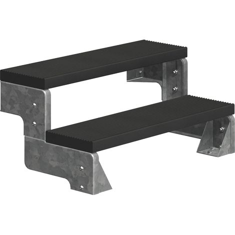 Dolle Außentreppe Gardentop 36-44cm Geschosshöhe mit Trimax anthrazit 80cm breit ohne Geländer