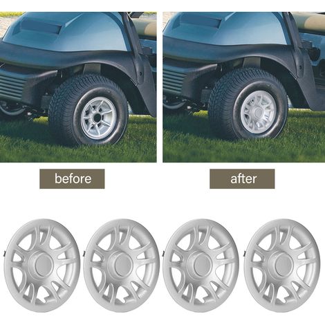 Quatre enjoliveurs universels de 8 pouces pour roues de golf EZ-GO, Yamaha et Club Car. (1/5)