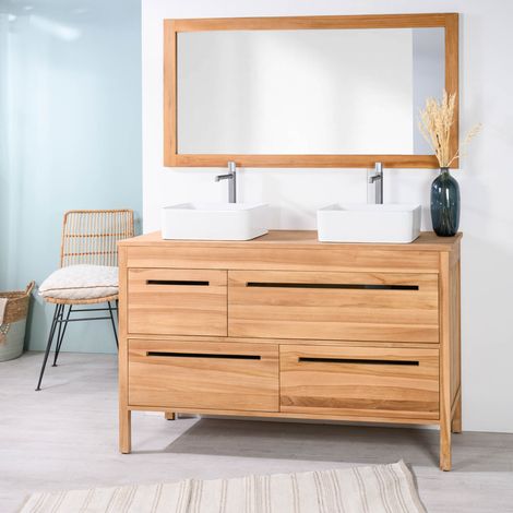 Meuble sous vasque en teck Sira 140cm