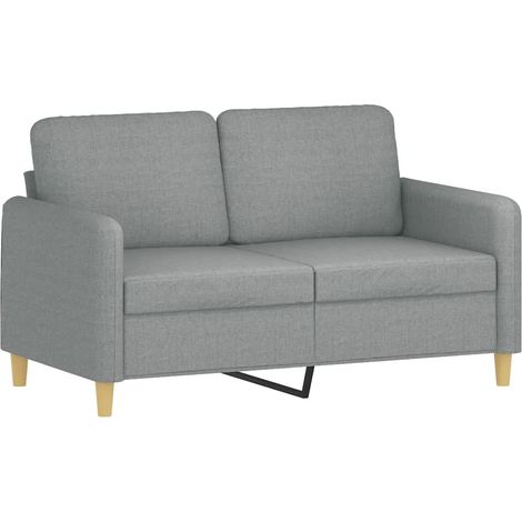 Divano a 2 Posti Sofa Grigio Chiaro 120 cm in Tessuto (1/5)