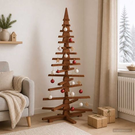 vidaXL Árbol de Navidad de madera KOTKA 150 cm Madera de Pino Maciza (1/5)