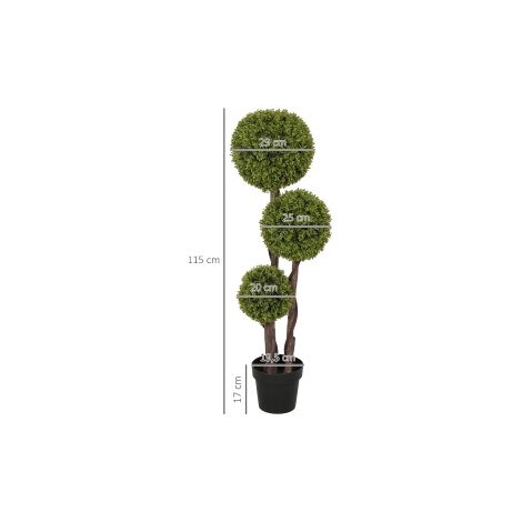 Buis artificiel vert de 115 cm en pot avec feuillage réaliste et entretien facile pour maison, bureau et entrée (1/5)
