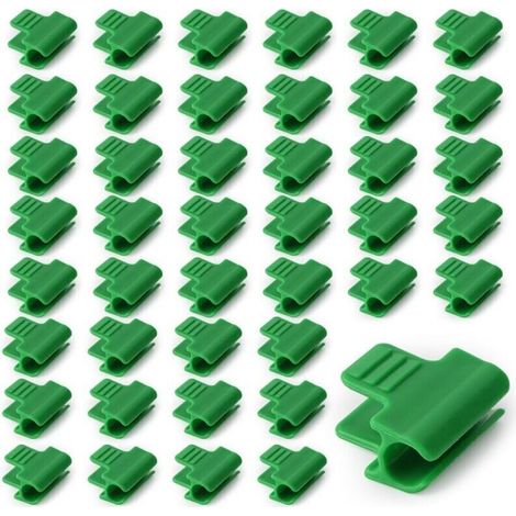 50 Pièces Pinces Fixations pour Serre 11mm, Clip de Film de Serre, Pince à Effet de Serre, Clip pour Tige de Tube de Serre, Clip Cerceau Tunnel de Filet en Plastique, pour Serres, Cadre, Abris (1/4)