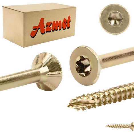 Vis Charpente Bois Azmet WT, 4.5 x 30 mm, Empreinte Torx, Tête Fraisée, Boîte 200 Pièces (1/5)
