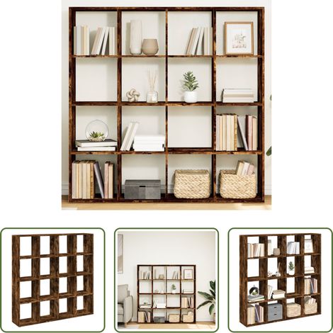 vidaXL Bücherregal 137.5 cm -  Bücherregal Räuchereiche 137,5x29x137,5 cm Holzwerkstoff (1/5)
