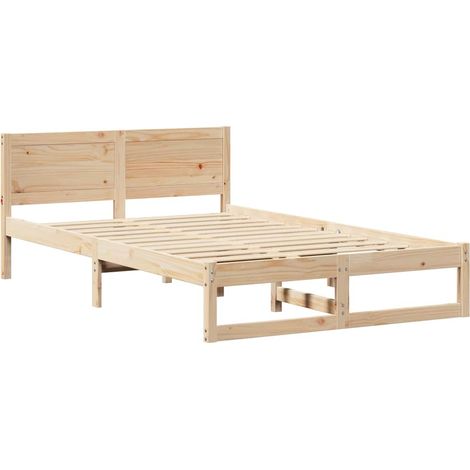 Lit double,Lit adulte,Cadre de lit Marron 120 x 190 cm Bois de pin massif CFW4746033 (1/5)