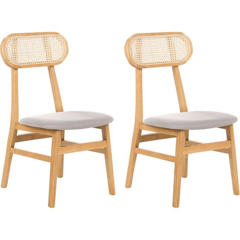 Esszimmerstuhl 2er Set FALLON Hellbraun