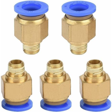 Paquete de 5 conectores rápidos Conector neumático (G1/8" x 10 mm) (1/4)