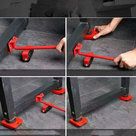 Déménagement Meuble Lourd Trio 5 Pièces Levage 200kg Charge Diable à Roulettes Fer ABS PVC Dolly Déplacement (1/4)