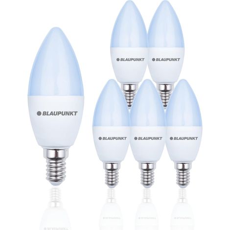 Bougie LED E14 7W 595 Lumens 6000K Blanc froid miroir, Lot de 6 (1/5)