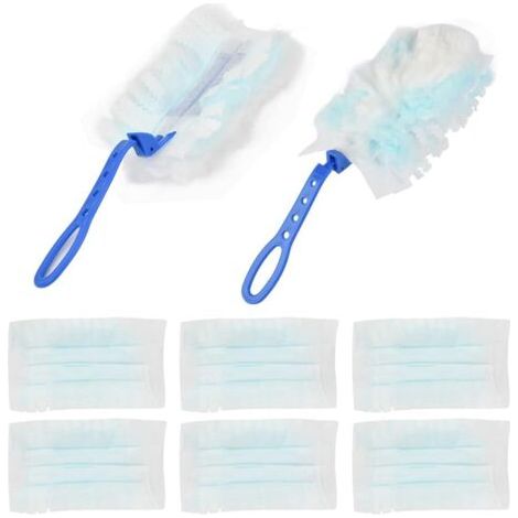 Lot de 2 plumeaux à main pratiques en microfibre avec 20 recharges de plumeau, petit nettoyeur de poussière (1/5)