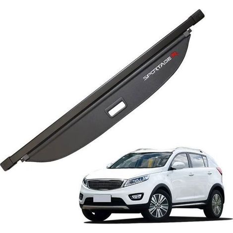 Couvre-coffre - Kia Sportage 10-17 - Store enrouleur rétractable - Toile imperméable - Supports aluminium noir