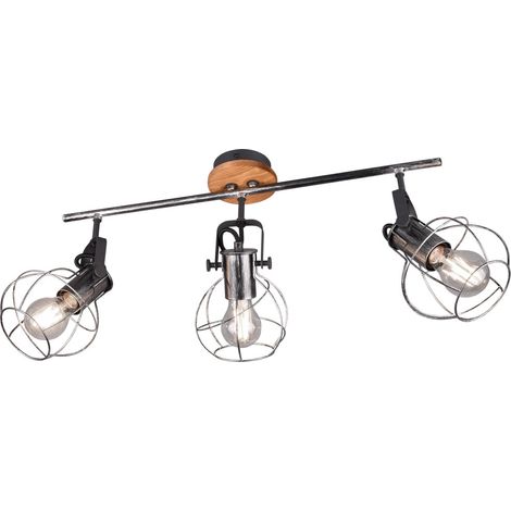 Retro Decken Strahler Gitter Käfig Spots verstellbar Wohn Zimmer Lampe silber antik Trio 805300388 (1/5)