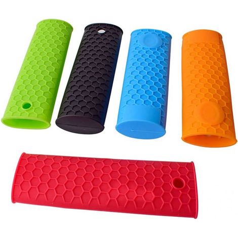 Ensemble de 5 poignées de poêle en silicone résistant à la chaleur – Poignées pour poêles en fonte, poêles en métal, plaques de cuisson et poêles antiadhésives – Accessoires pour ustensiles de cuisine (1/5)