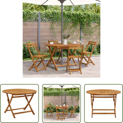 Tavolo in legno -  Tavolo da Giardino Pieghevole 110 cm in Massello d'Acacia (1/5)