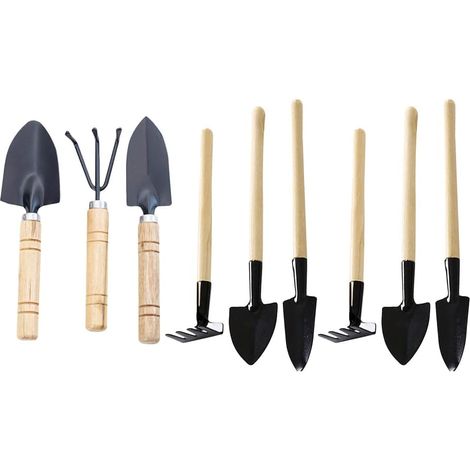 9pièces Outils à Main Mini Outils De Jardinage avec Truelle Râteau Et Cultivateur De Plantation Intérieur Extérieur pour Plantes Intérieur Et Jardinières (1/5)
